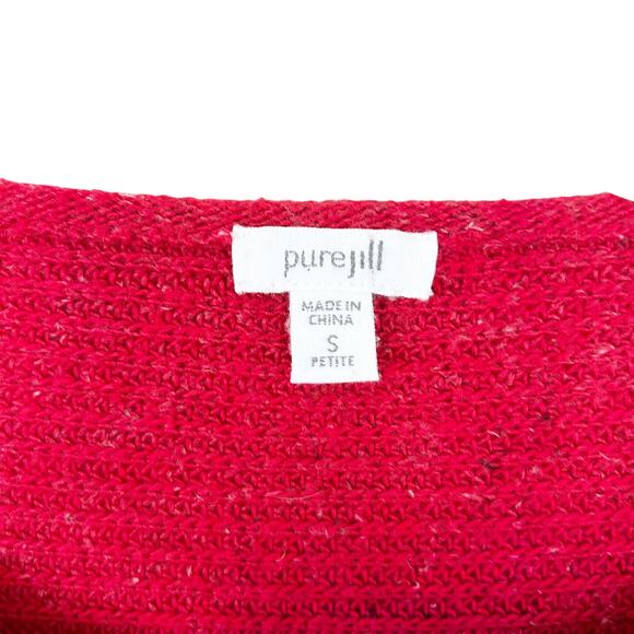 J. Jill Pure Jill Red Wool Linen Blend Sweater Sz SP - Picture 2 of 6